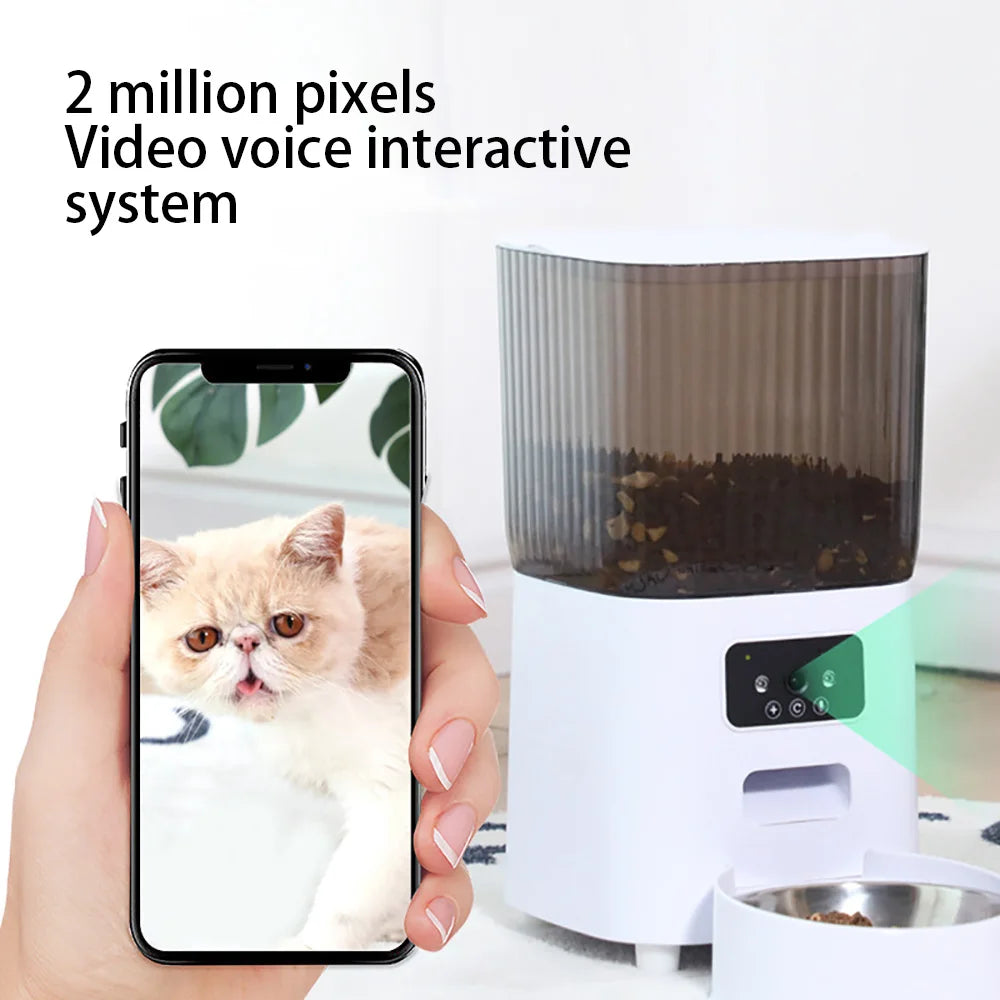 Smart Automatic Cat Feeder with Camera - 5L Double Bowls Pet Food Dispenser - ZOOMNSTORE