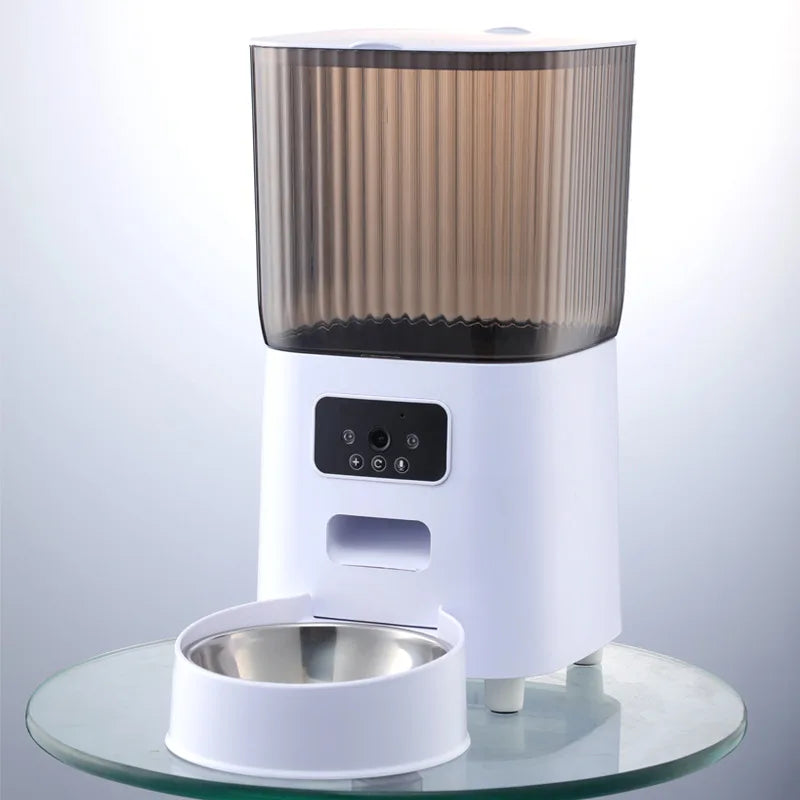 Smart Automatic Cat Feeder with Camera - 5L Double Bowls Pet Food Dispenser - ZOOMNSTORE