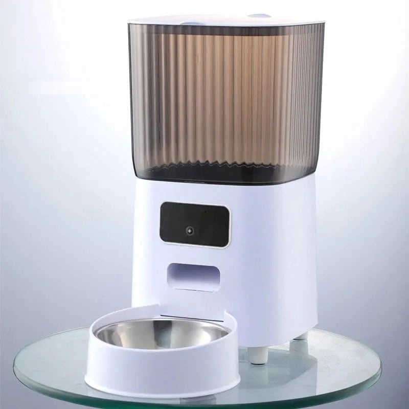 Smart Automatic Cat Feeder with Camera - 5L Double Bowls Pet Food Dispenser - ZOOMNSTORE