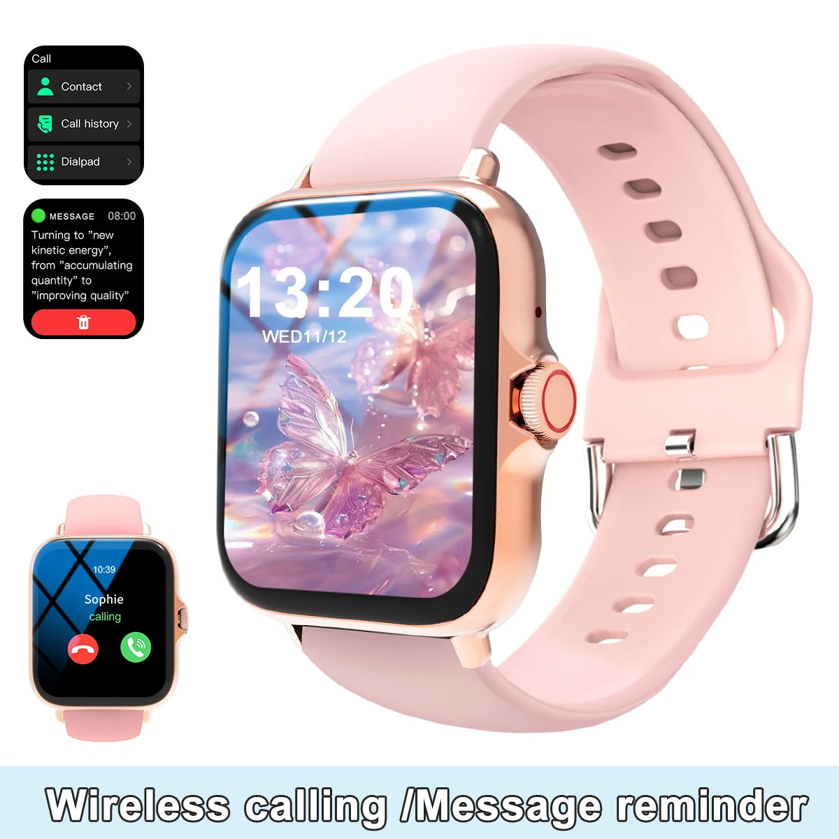 Smart Watch - Touchscreen Call Message Alerts Music Control iPhone Android Compatible - ZOOMNSTORE