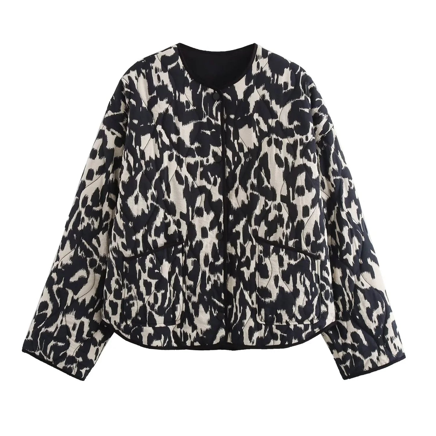 Snake Skin Print Long Sleeve Jacket - Womens Fashion Outerwear 2024 - ZOOMNSTORE