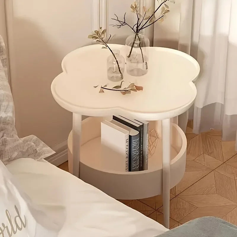 Clover Sofa Side Table - Double Layer Coffee Table for Living Room Bedroom Storage - ZOOMNSTORE
