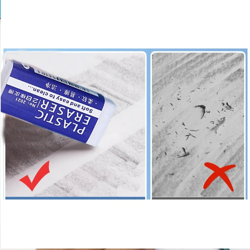 1-90Pcs Soft 2B Pencil Eraser PVC Plastic Rubber Eraser Sketches Paintings Fine Arts Eraser for School Office Drawing Sketches - ZOOMNSTORE
