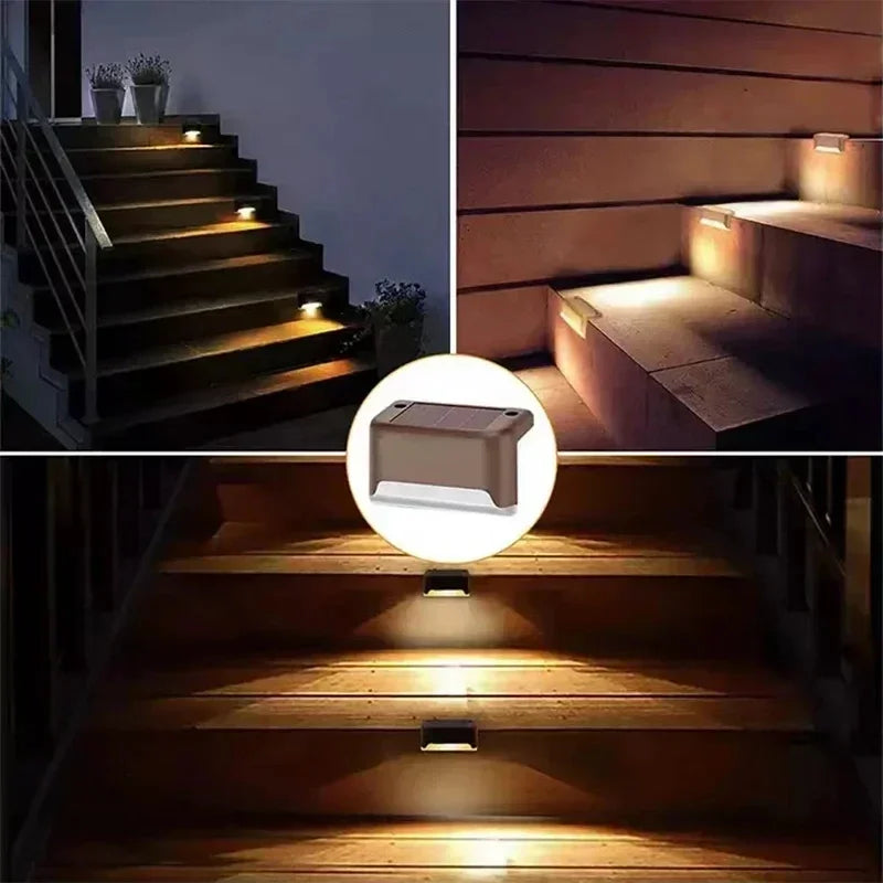 Solar LED Garden Lights - Waterproof Outdoor Step Lamps for Patio Deck Decor - ZOOMNSTORE