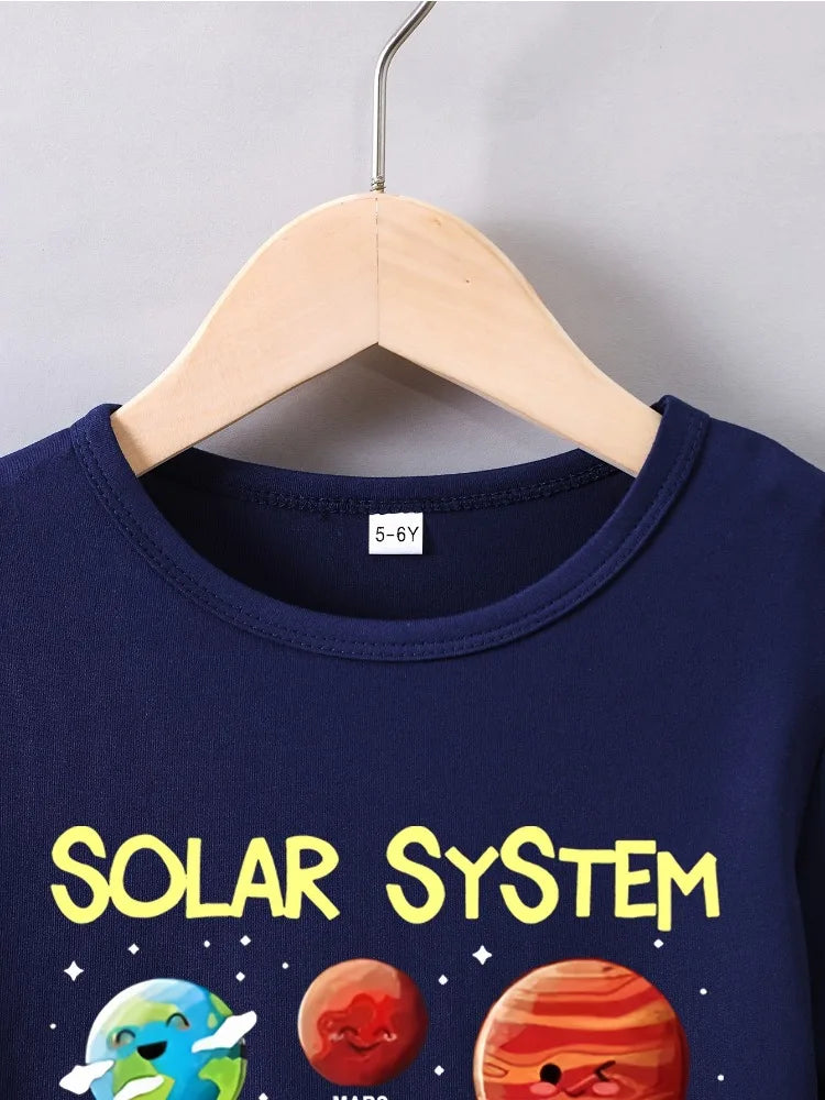 Solar System T-Shirt - Summer Baby Boy Girl Casual Top - ZOOMNSTORE