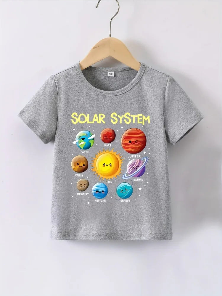 Solar System T-Shirt - Summer Baby Boy Girl Casual Top - ZOOMNSTORE