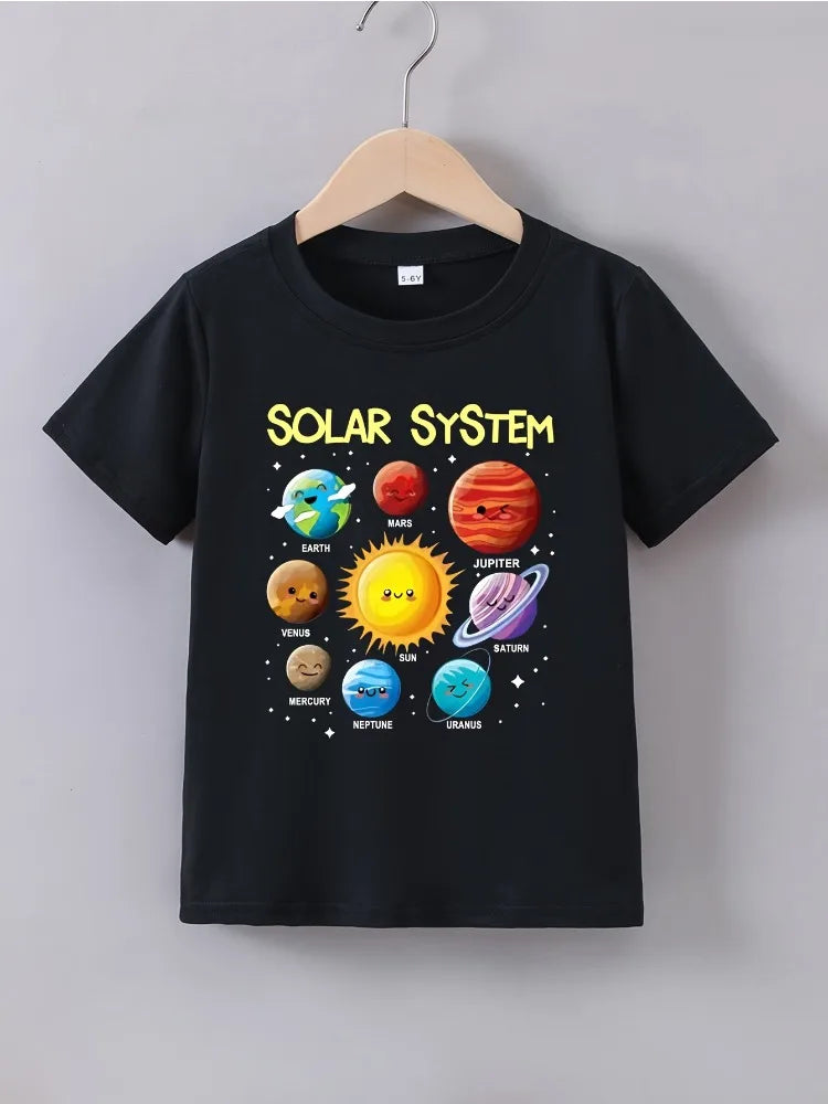 Solar System T-Shirt - Summer Baby Boy Girl Casual Top - ZOOMNSTORE