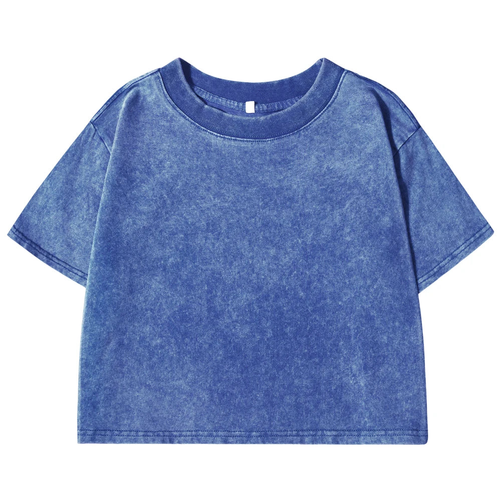 Solid Color Slim Fit Womens Cotton T-Shirt - Casual Short Sleeve Retro Tee - ZOOMNSTORE