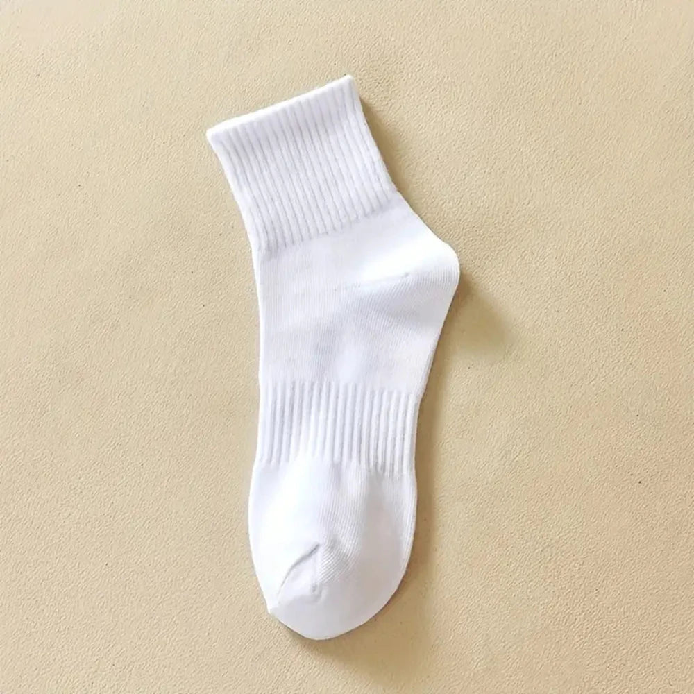 Solid Colour Ankle Socks - Soft Breathable Sports Socks for Men Women Black White 46 Pairs - ZOOMNSTORE
