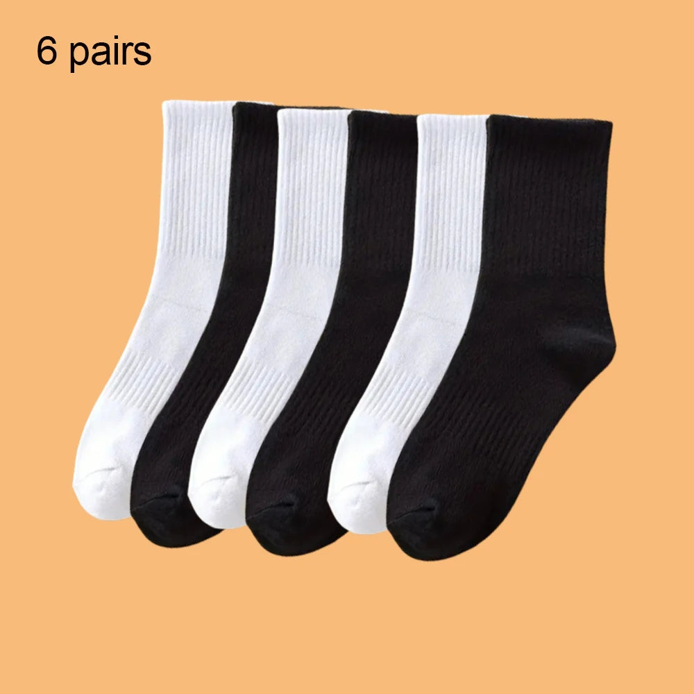 Solid Colour Ankle Socks - Soft Breathable Sports Socks for Men Women Black White 46 Pairs - ZOOMNSTORE