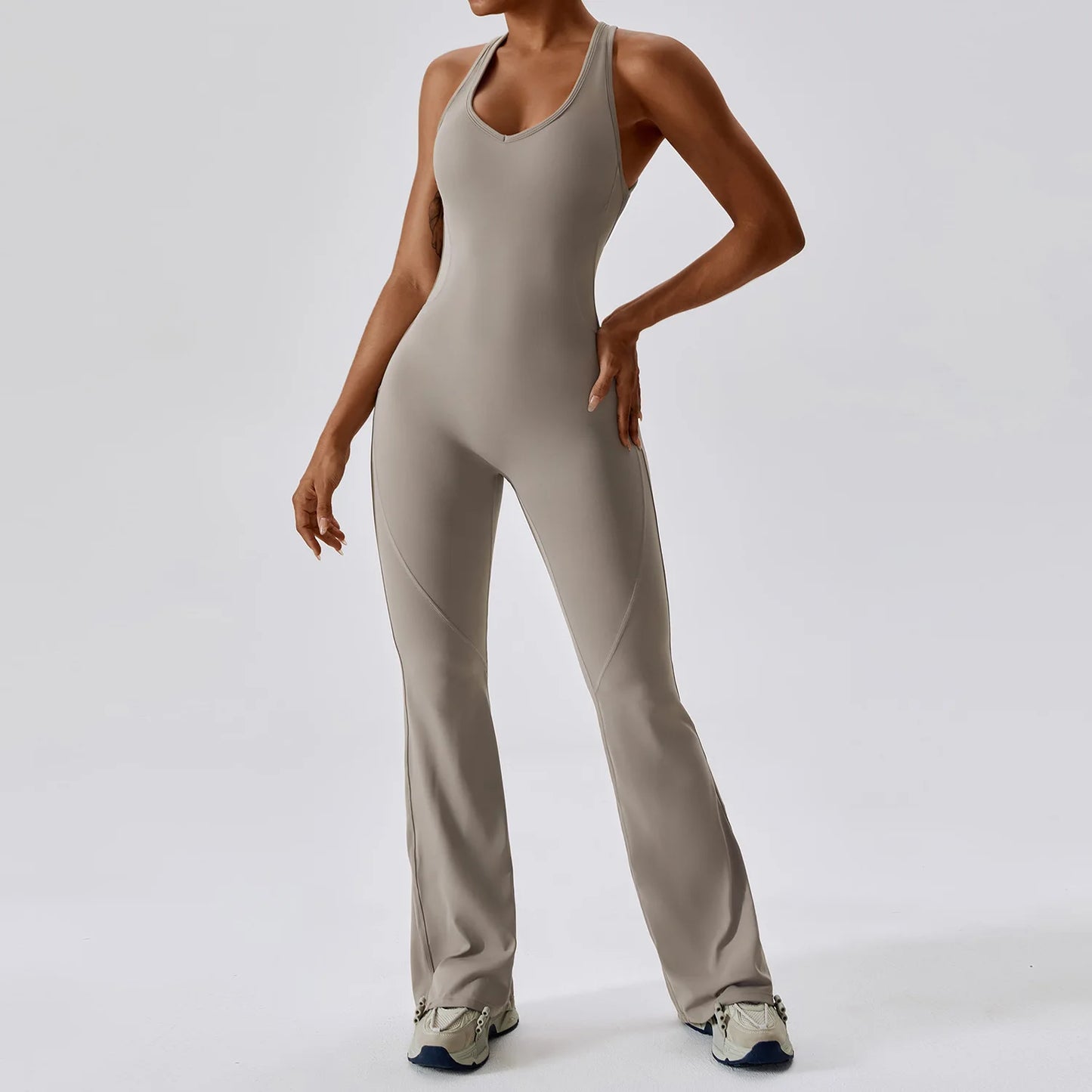Solid Yoga Jumpsuit - Womens Fitness Bodysuit Buttock Lifting Activewear - ZOOMNSTORE