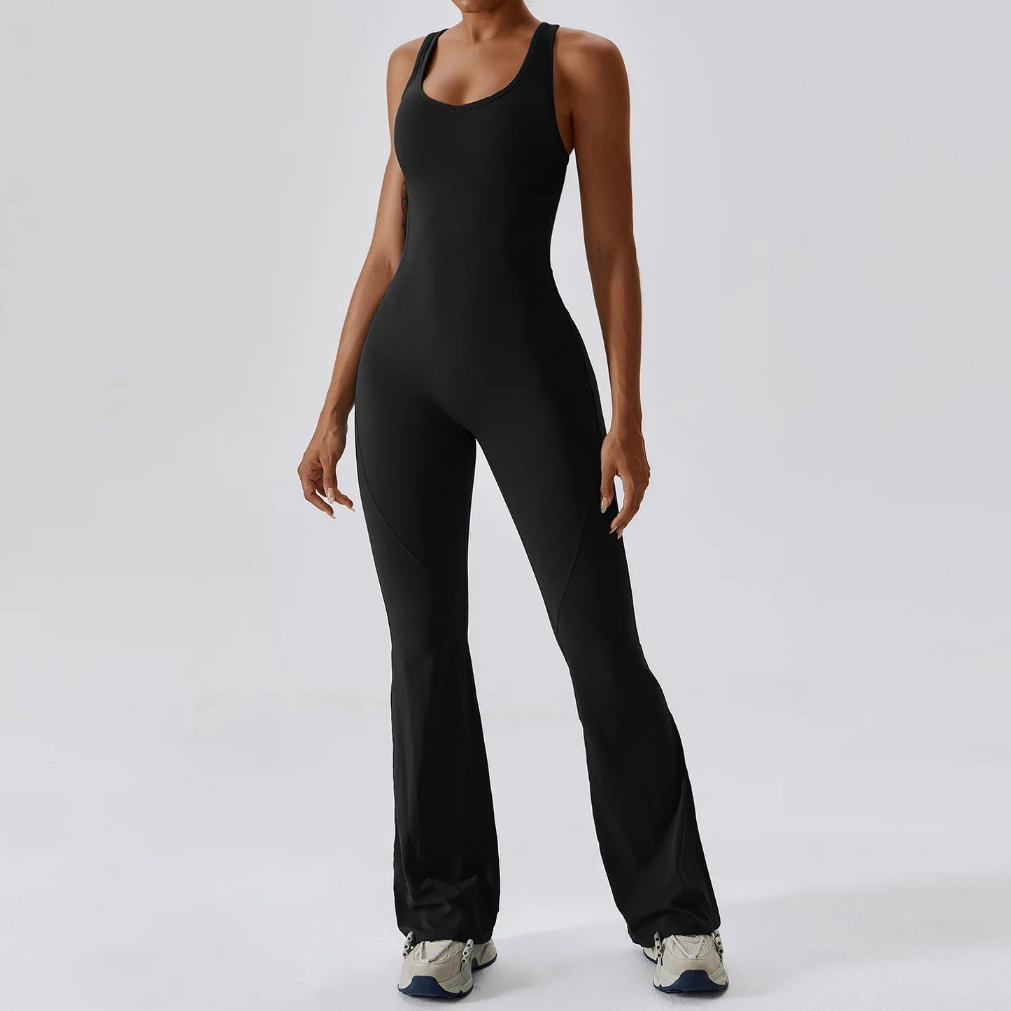 Solid Yoga Jumpsuit - Womens Fitness Bodysuit Buttock Lifting Activewear - ZOOMNSTORE
