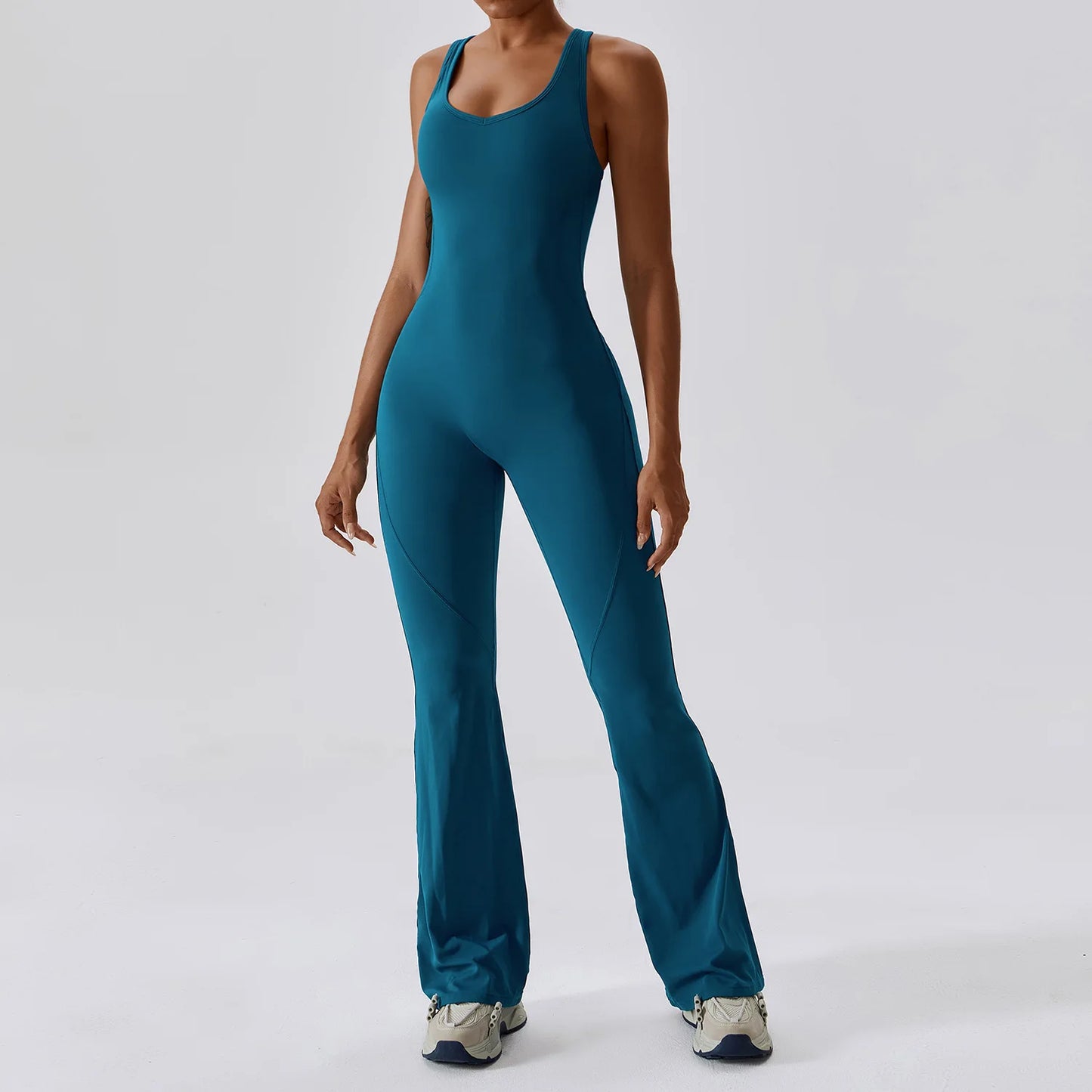 Solid Yoga Jumpsuit - Womens Fitness Bodysuit Buttock Lifting Activewear - ZOOMNSTORE
