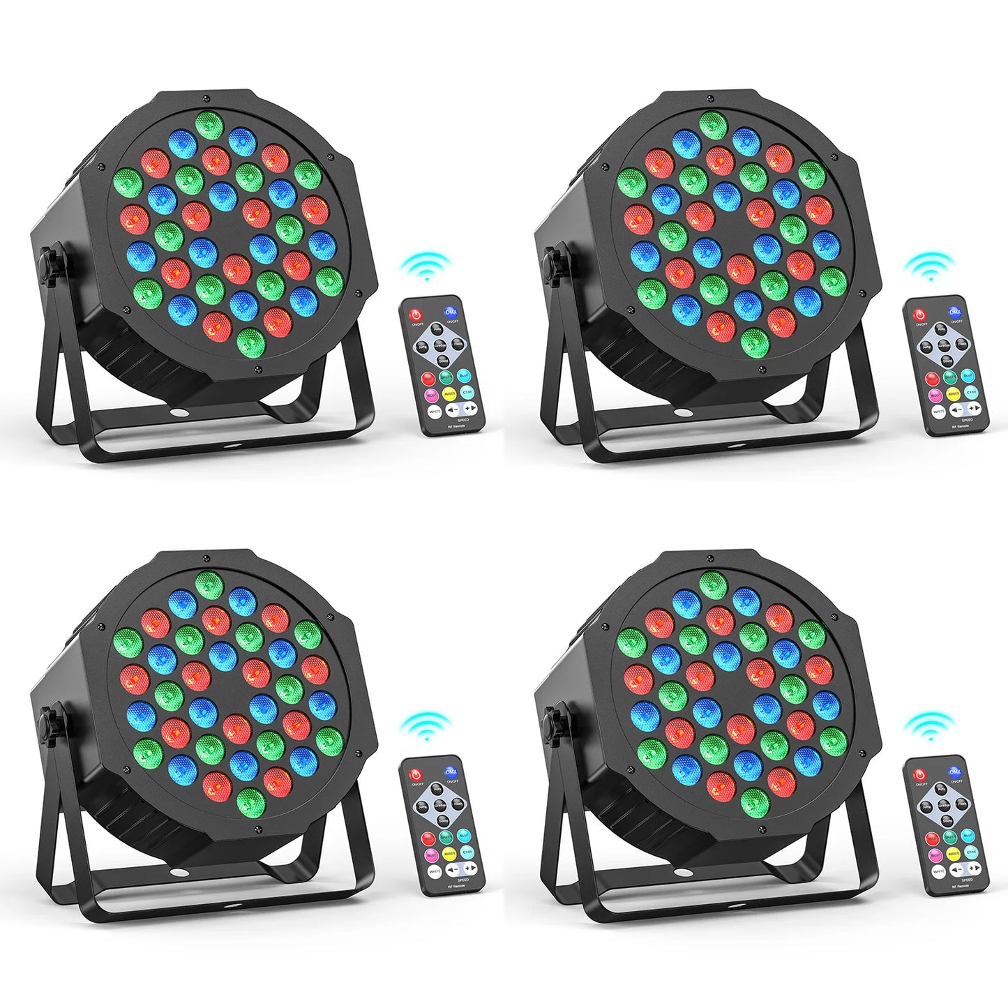 Somspot 4/8PCS 36LEDs RGB Par Lights Remote & DMX Control Stage Light Effect Projector for Church Wedding Party Club Music Live - ZOOMNSTORE