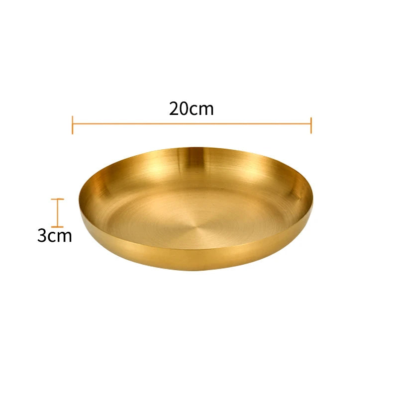 Stainless Steel Frying Pan | Golden Silver Cooking Skillet With Ergonomic Handle - ZOOMNSTORE