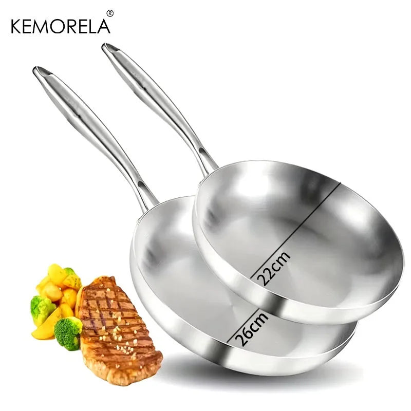 Stainless Steel Non-Stick Frying Pan Set - 23PCS 22242628CM 5-Ply Wok Cookware - ZOOMNSTORE