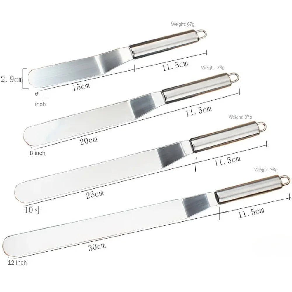 Stainless Steel Icing Spatula Set - 681012 Inch Cake Decorating Tools - ZOOMNSTORE
