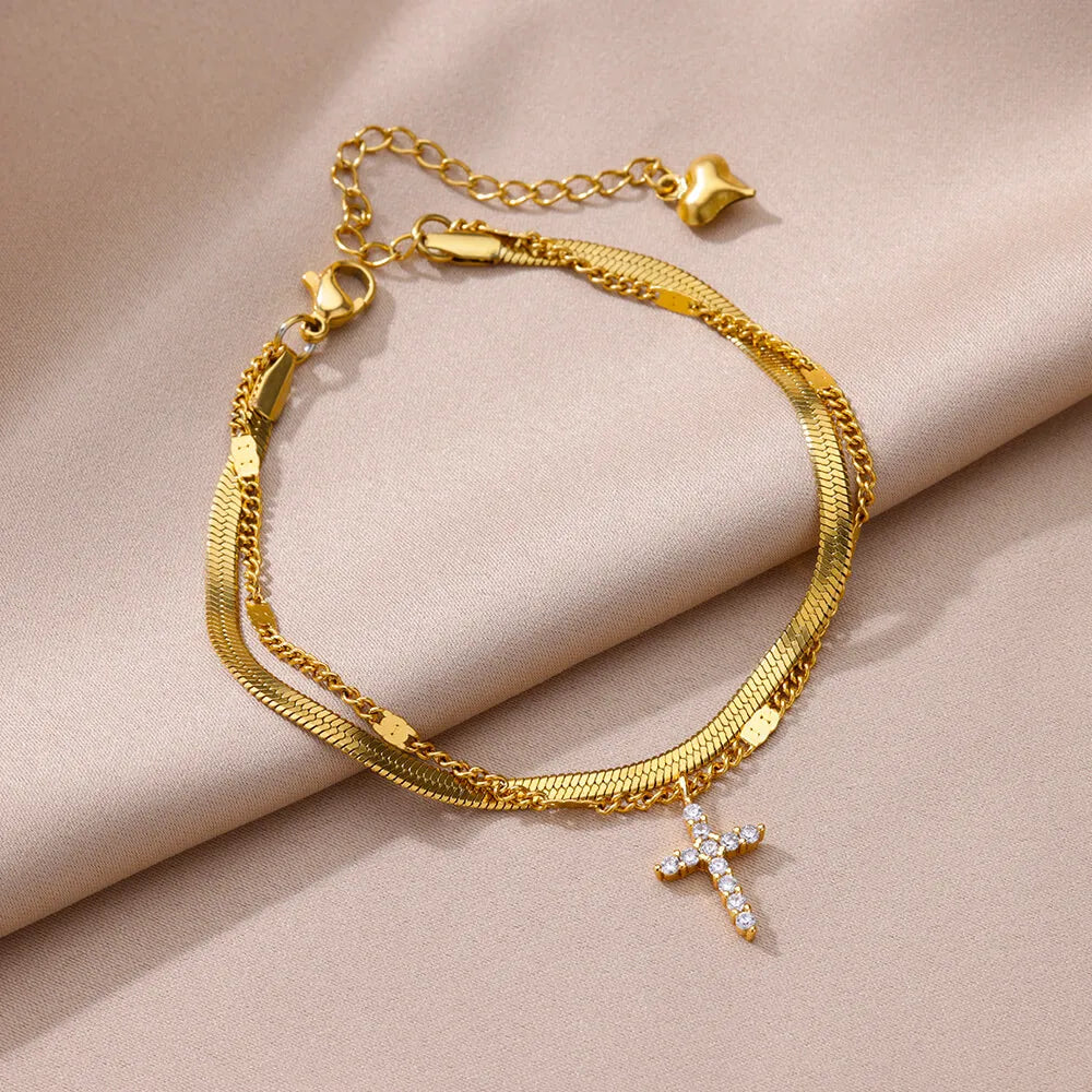 Stainless Steel Imitation Pearl Anklet - Gold Color Beach Accessories for Women - ZOOMNSTORE