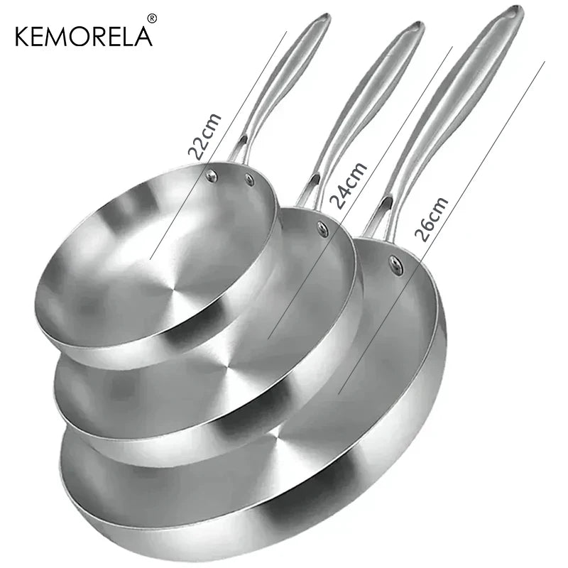 Stainless Steel Non-Stick Frying Pan Set - 23PCS 22242628CM 5-Ply Wok Cookware - ZOOMNSTORE