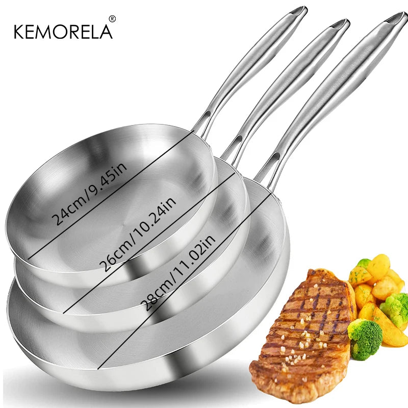 Stainless Steel Non-Stick Frying Pan Set - 23PCS 22242628CM 5-Ply Wok Cookware - ZOOMNSTORE
