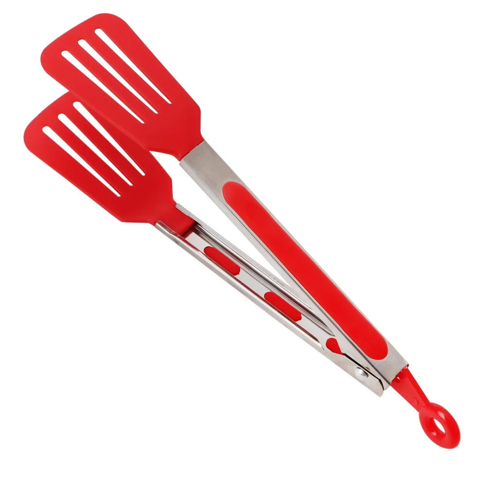 Stainless Steel Non-Stick Kitchen Tongs - Versatile BBQ Salad and Steak Utensil - ZOOMNSTORE