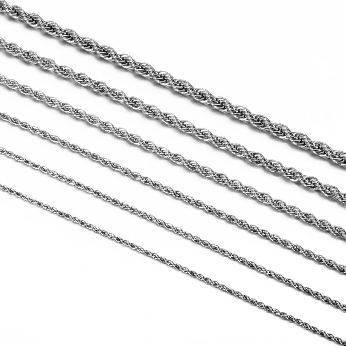 Stainless Steel Rope Chain NecklaceBracelet - 2mm to 6mm Width for Men and Women - ZOOMNSTORE