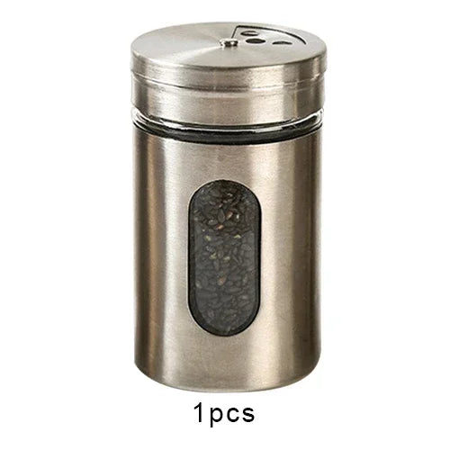 Stainless Steel Spice Box | Modern Style Condiment Shaker Jar & BBQ Herb Holder Organizer - ZOOMNSTORE