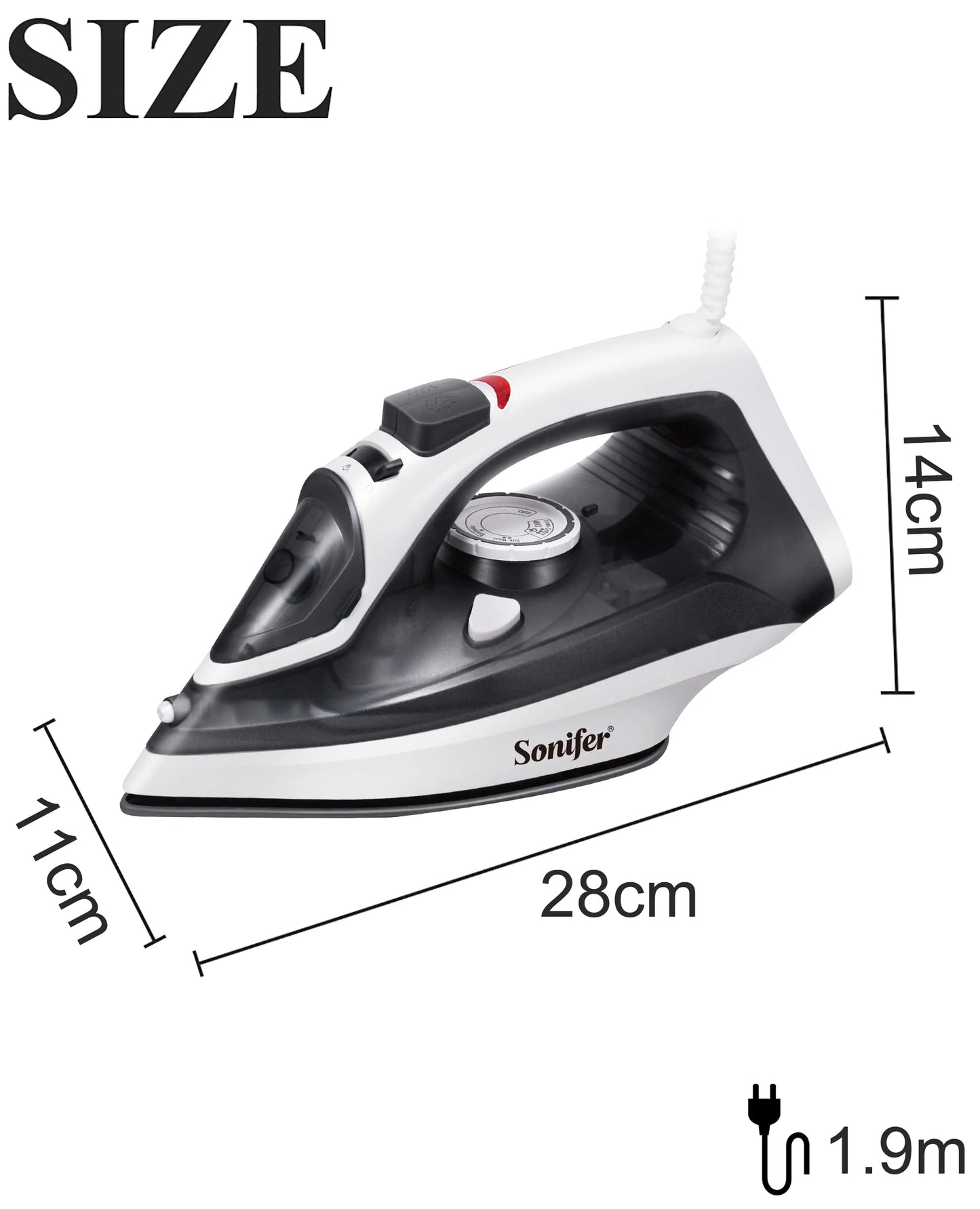 Steam Iron Electric Steamer SF-9080 | Ceramic Soleplate & Burst Steam Function - ZOOMNSTORE