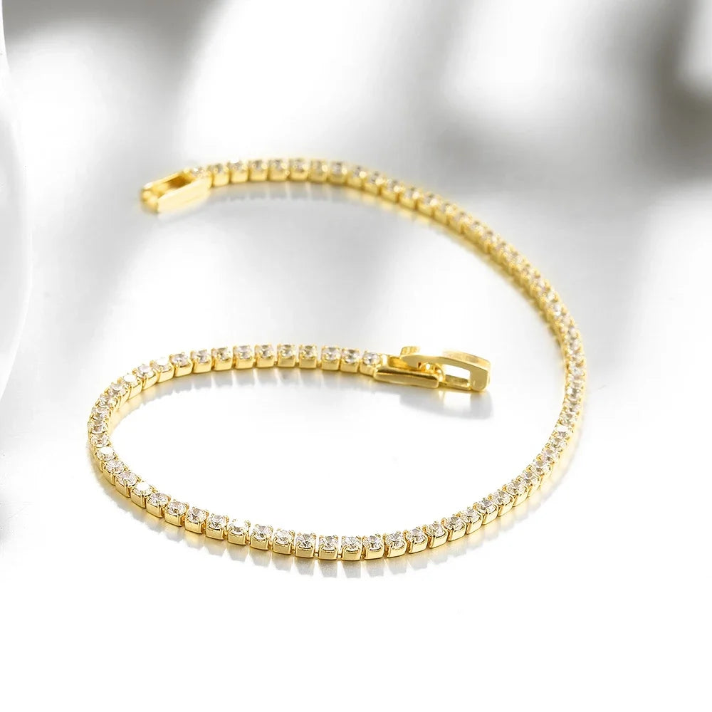 Sterling Silver Tennis Bracelet - 16cm to 19cm with Zirconia Anniversary Gift - ZOOMNSTORE