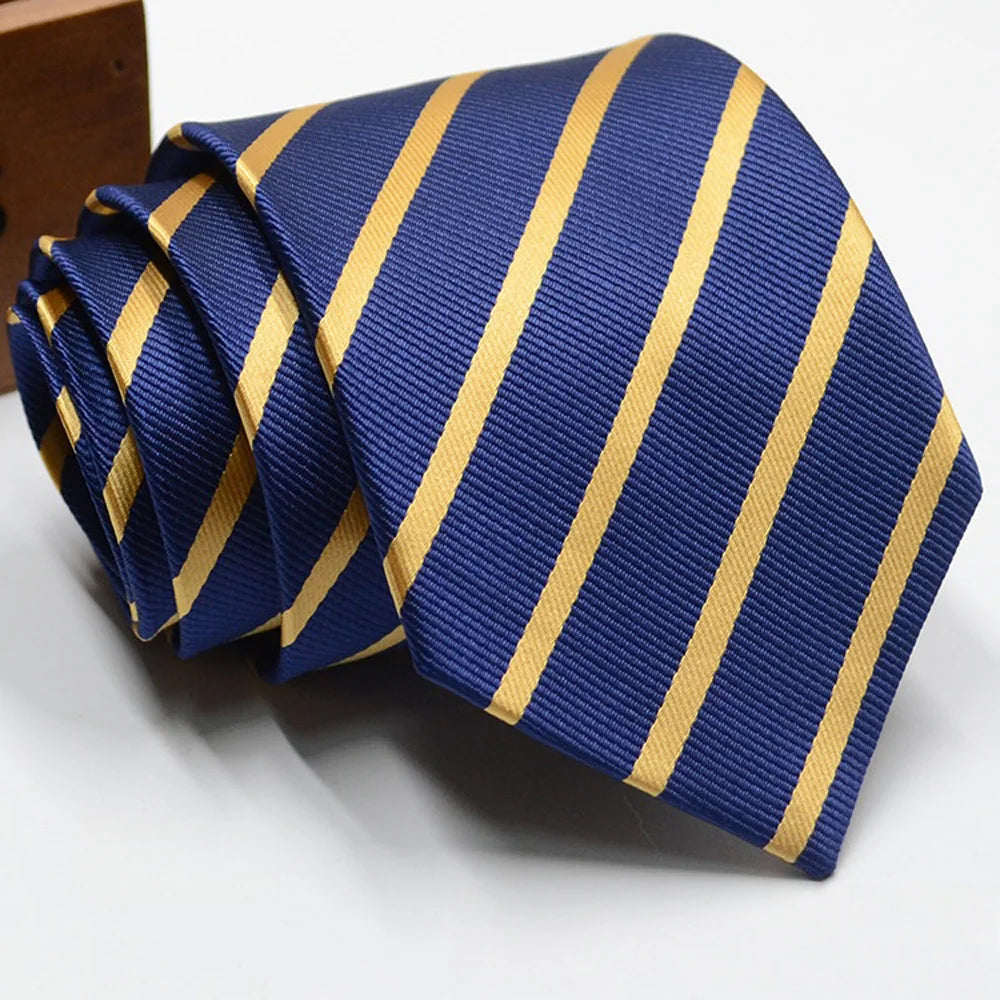 Classic Stripe Necktie - Business Formal Tie for Men 8cm Blue Black Pink Red - ZOOMNSTORE
