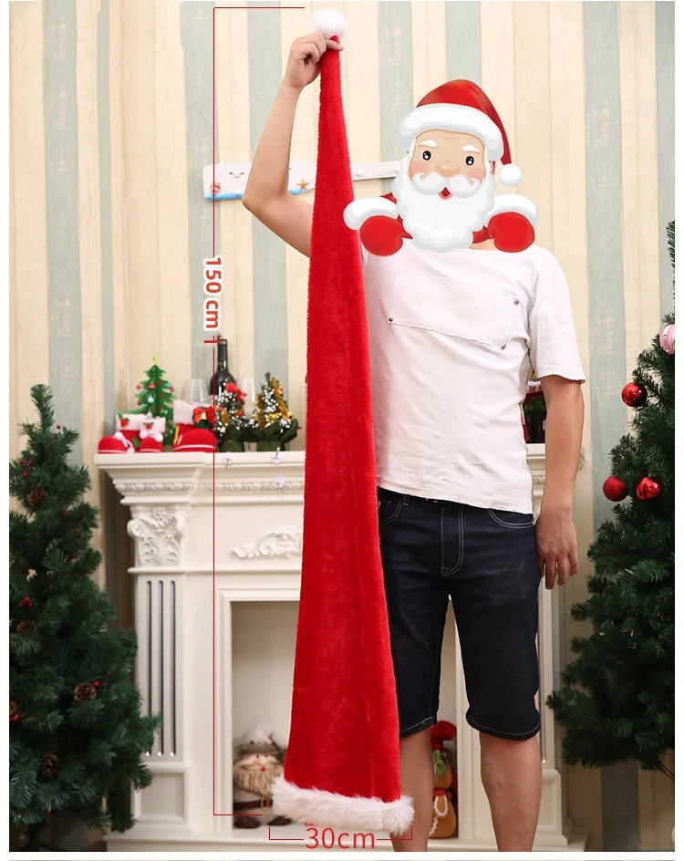 Extended Christmas Santa Hat - Super Long Holiday Cap for Kids and Adults - ZOOMNSTORE