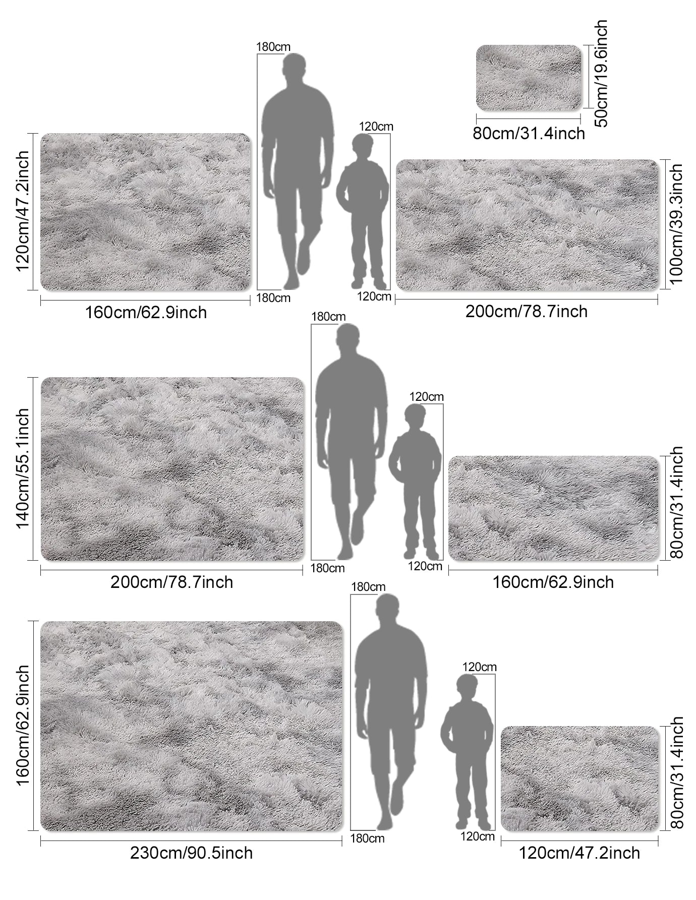Super Soft Plush Area Rug - Fuzzy Bedroom Carpet Living Room Mat - ZOOMNSTORE