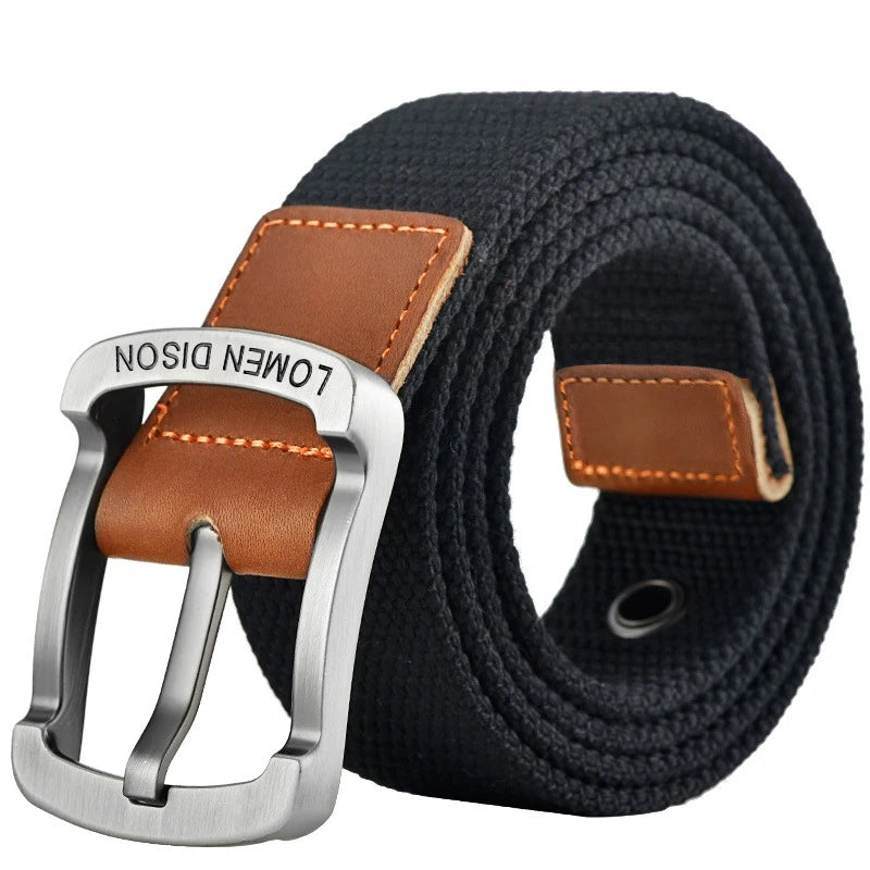Tactical Mens Canvas Belt - Casual Nylon Waistband for Outdoor Sports Jeans - ZOOMNSTORE