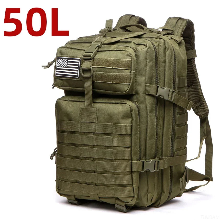 Tactical Waterproof Backpack - 25L50L Nylon Rucksack for Trekking Fishing Hunting Camping Hiking - ZOOMNSTORE