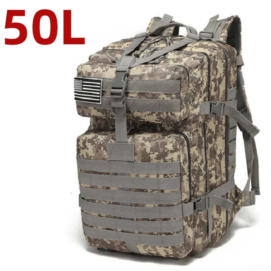 Tactical Waterproof Backpack - 25L50L Nylon Rucksack for Trekking Fishing Hunting Camping Hiking - ZOOMNSTORE