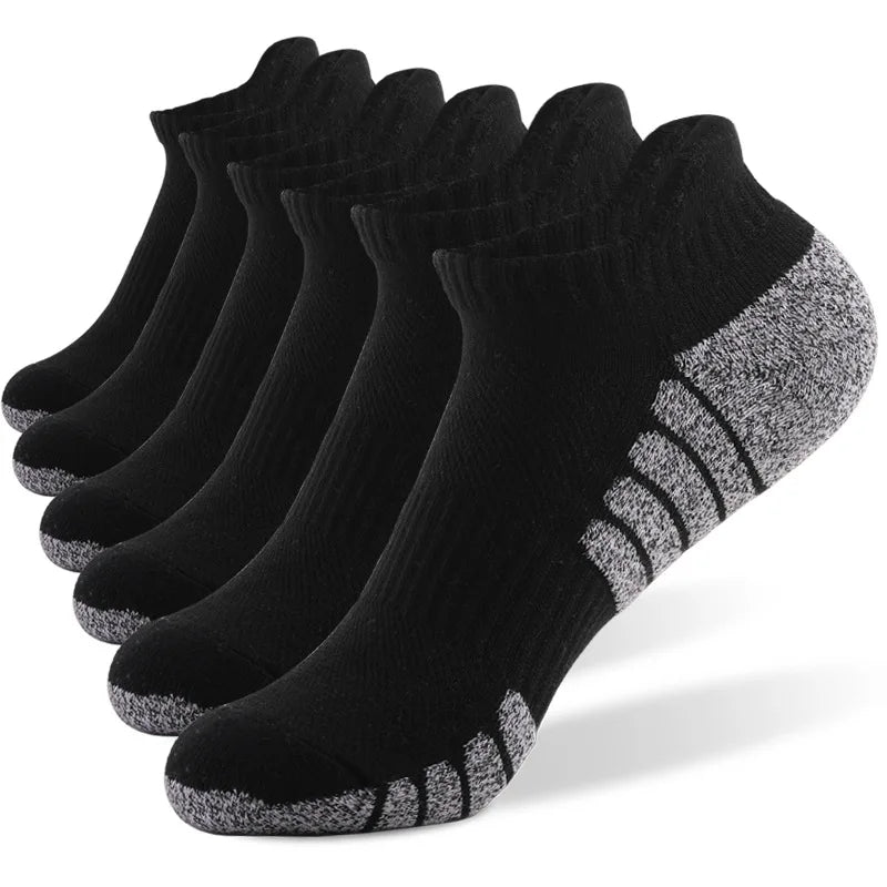Thickened Non-Slip Running Socks - Breathable Low Cut Sports Socks for Men Women 3 Pairs - ZOOMNSTORE