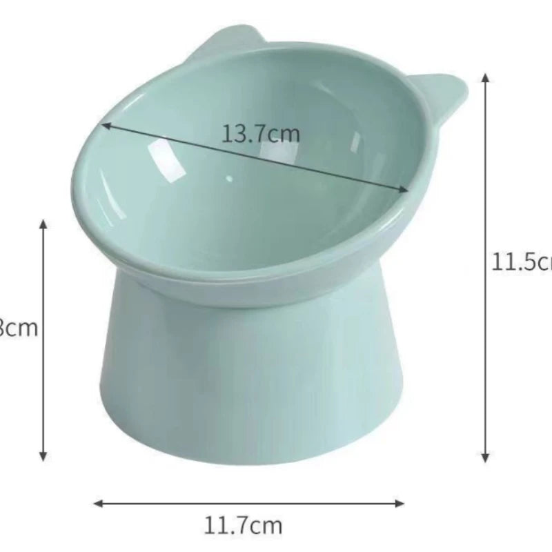 Tilted Cat Bowl Set - 3-in-1 Water Feeder with Gravity Bottle and Ear Design - ZOOMNSTORE