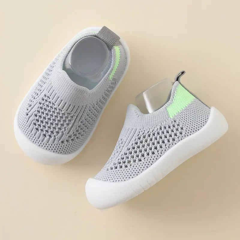Breathable Knitted Toddler Sneakers - Boys Girls Slip-On Casual Shoes - ZOOMNSTORE
