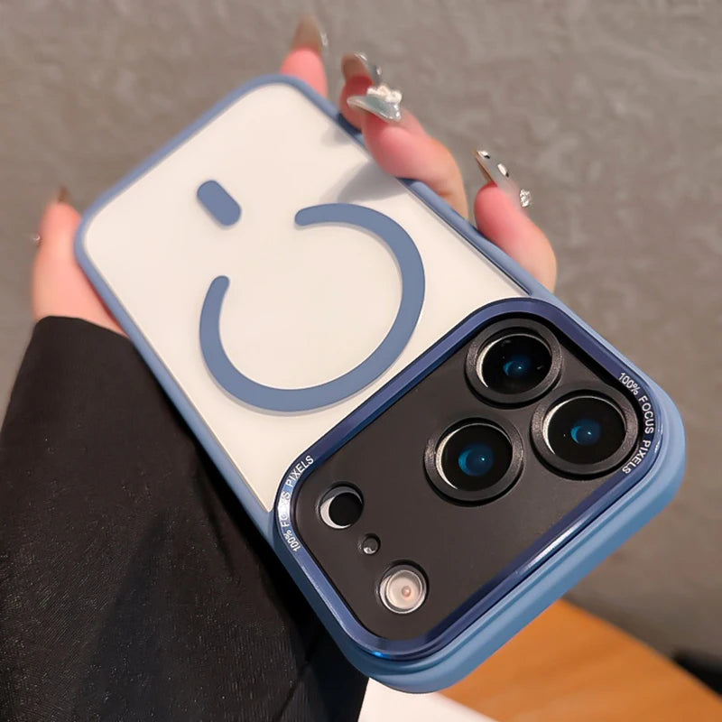 Transparent Metal Bumper Case for iPhone 11-17 Pro Max Plus - MagSafe Compatible Clear Cover - ZOOMNSTORE