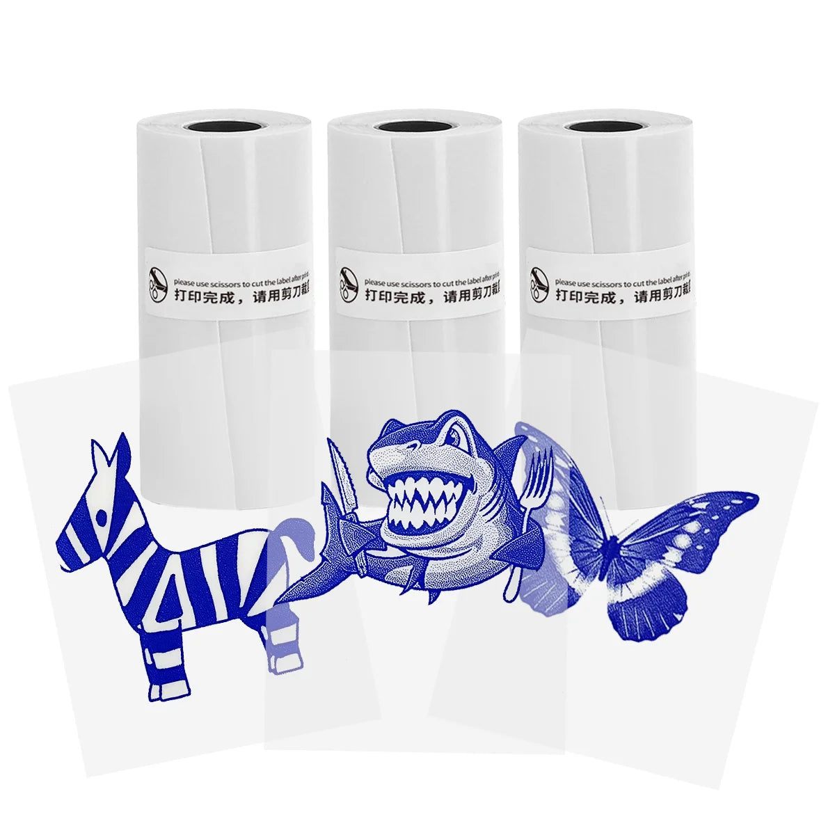 Transparent Self-Adhesive Thermal Paper - 57x25mm for Micro Thermal Printers - ZOOMNSTORE