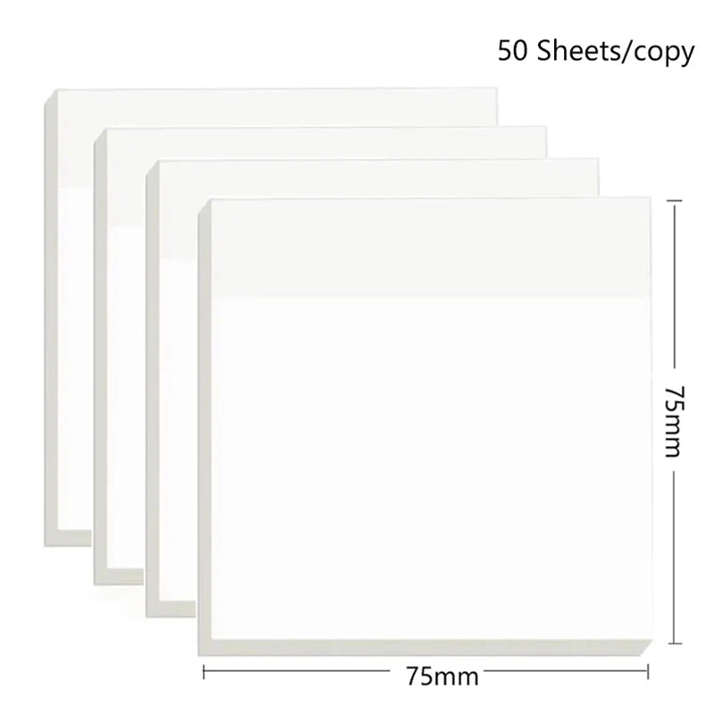 Transparent Waterproof Sticky Notes - 200 Sheets Fluorescent Notepad for School Office - ZOOMNSTORE