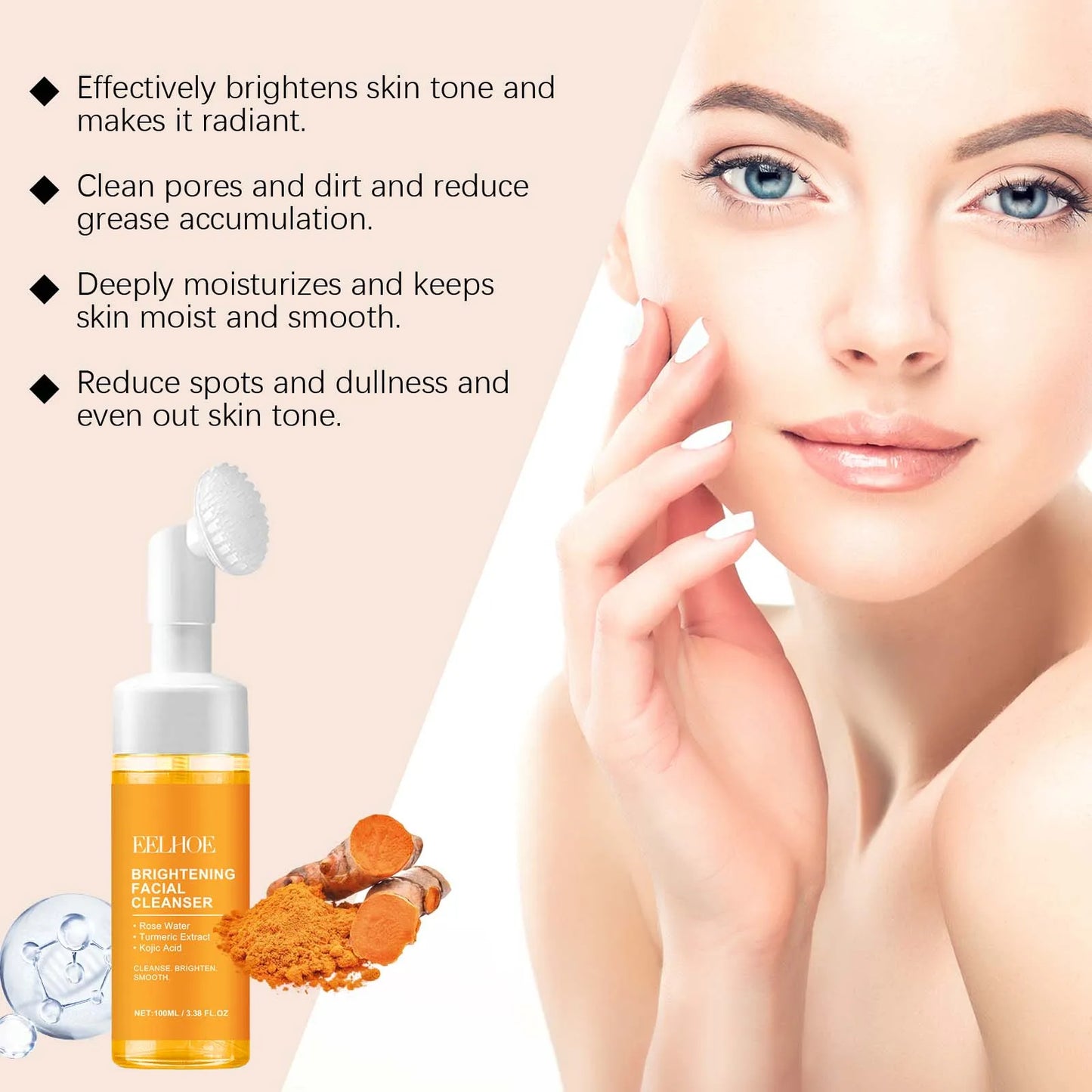 Turmeric Cleansing Milk Foam - Hydrating Facial Cleanser for Brightening Skin - ZOOMNSTORE