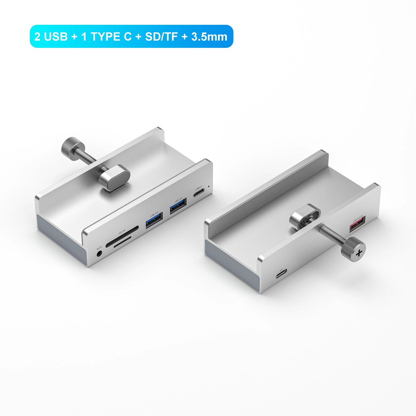 USB 3.0 Hub - 6-in-1 Aluminum Alloy Clip-On Multi USB Splitter with TF Card Slot - ZOOMNSTORE