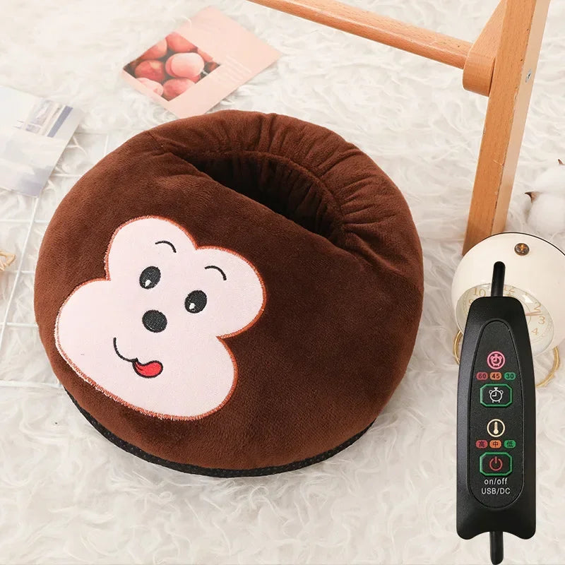 USB Foot Warmer - Electric Plush Multicolor Cartoon Foot Heating Device for Winter - ZOOMNSTORE