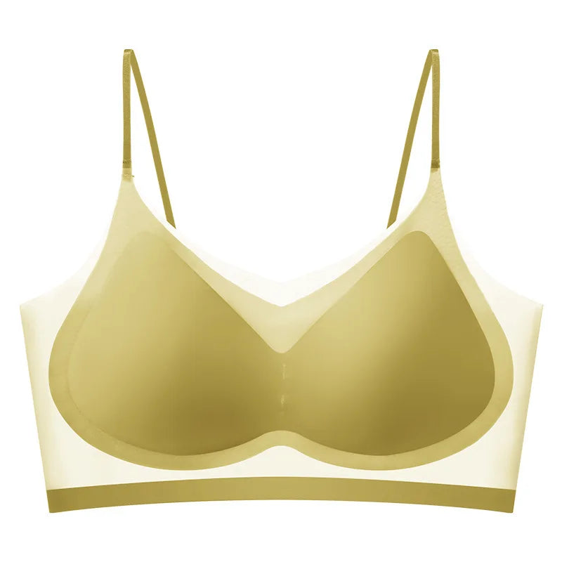 Ultra-Thin Ice Silk Halter Bra - Breathable Seamless Bustier for Small Chest - ZOOMNSTORE