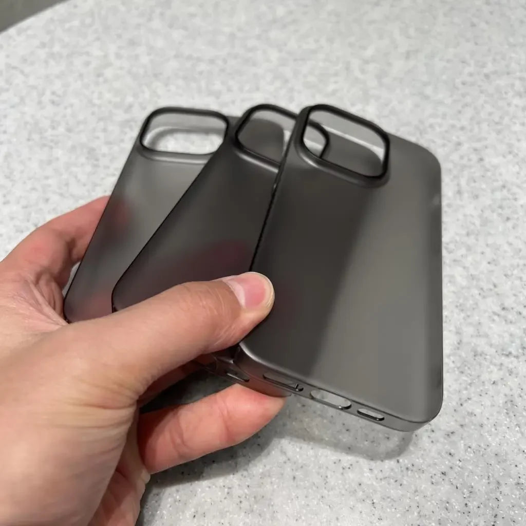 Ultra Thin Shockproof Phone Case for iPhone 16 Pro 15 14 Plus 13 12 Pro Max - Matte Clear Back Cover - ZOOMNSTORE
