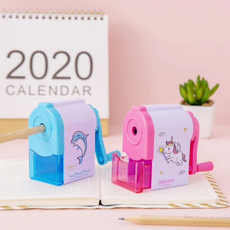 Lytwtw's Cute Unicorn Dolphin Mechanical Sharpener For Pencil School Office Supplies Creative Stationery Back To School - ZOOMNSTORE