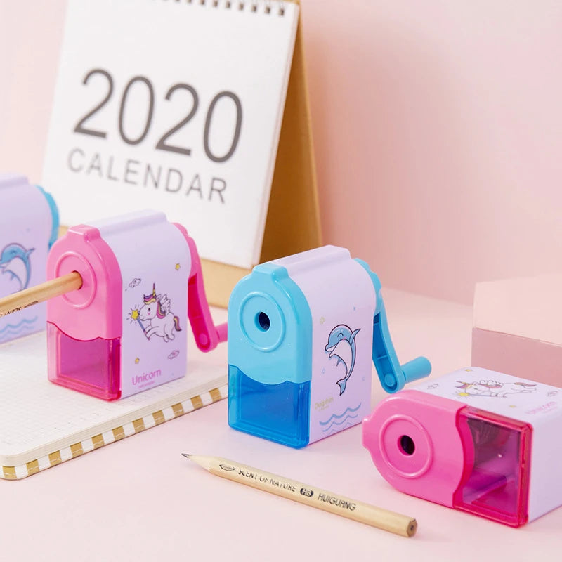 Lytwtw's Cute Unicorn Dolphin Mechanical Sharpener For Pencil School Office Supplies Creative Stationery Back To School - ZOOMNSTORE