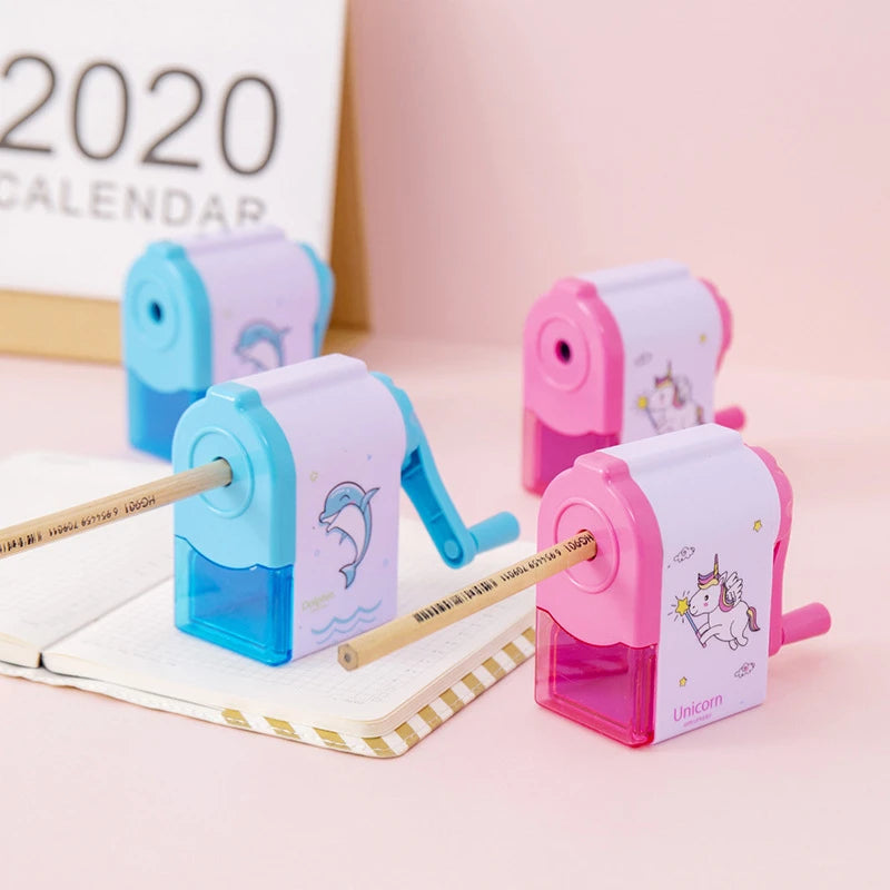 Lytwtw's Cute Unicorn Dolphin Mechanical Sharpener For Pencil School Office Supplies Creative Stationery Back To School - ZOOMNSTORE