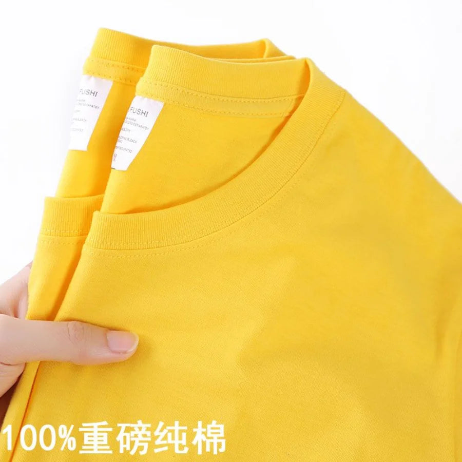 Unisex 100 Cotton Summer T-shirt - Solid Color O Neck Short Sleeve M-4XL - ZOOMNSTORE